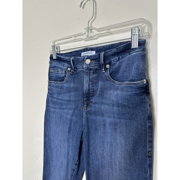 Good American Good Legs Mid Rise Skinny Jeans Sz 6/28 Medium Wash Light Distress - Picture 3 of 11